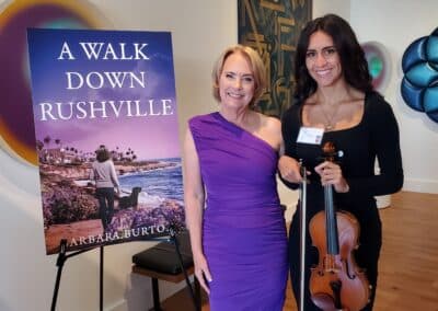 A moment from the A Walk Down Rushville book launch in La Jolla, April 2024