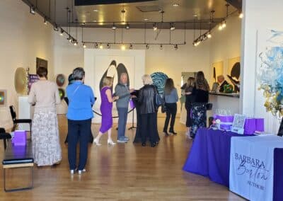 A moment from the A Walk Down Rushville book launch in La Jolla, April 2024